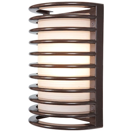 Access Lighting Bermuda 1 Light Outdoor Wall Mount, Bronze Finish, Ribbed Frosted Glass 20010MG-BRZ/RFR